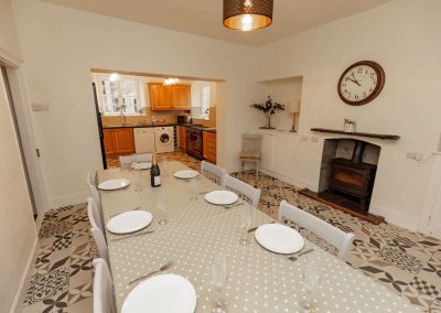 Large kitchen-diner of this Devon holiday house